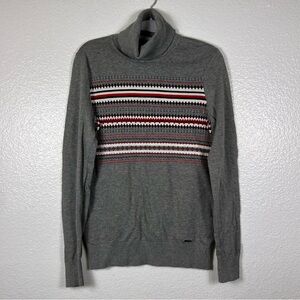 Tommy Hilfiger Gray‎ Striped Women's Turtleneck Sweater